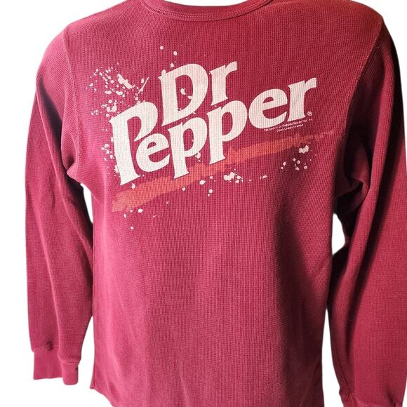Dr Pepper Thermal Long Sleeve Shirt Men Small Women Medium Soda Waffle Knit Y2K - Picture 12 of 13
